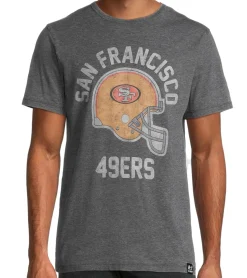 T-Shirts & Tank Tops*RE:COVERED X NFL San Francisco 49érs Herren T-Shirt mit großem Logo Shirt Rundhals-Shirt PCNFL718 Grau