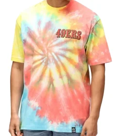 Große Größen|T-Shirts & Tank Tops*RE:COVERED X NFL San Francisco 49érs Herren T-Shirt mit Helm-Print Baumwoll-Shirt Rundhals-Shirt RCNFL1383 Bunt