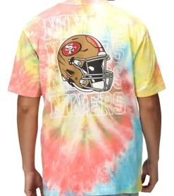 Große Größen|T-Shirts & Tank Tops*RE:COVERED X NFL San Francisco 49érs Herren T-Shirt mit Helm-Print Baumwoll-Shirt Rundhals-Shirt RCNFL1383 Bunt