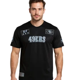 T-Shirts & Tank Tops*RE:COVERED X NFL San Francisco 49érs Herren Trikot mit Logo-Print und Rückennummer Mesh-Shirt RCNFL1552A Schwarz