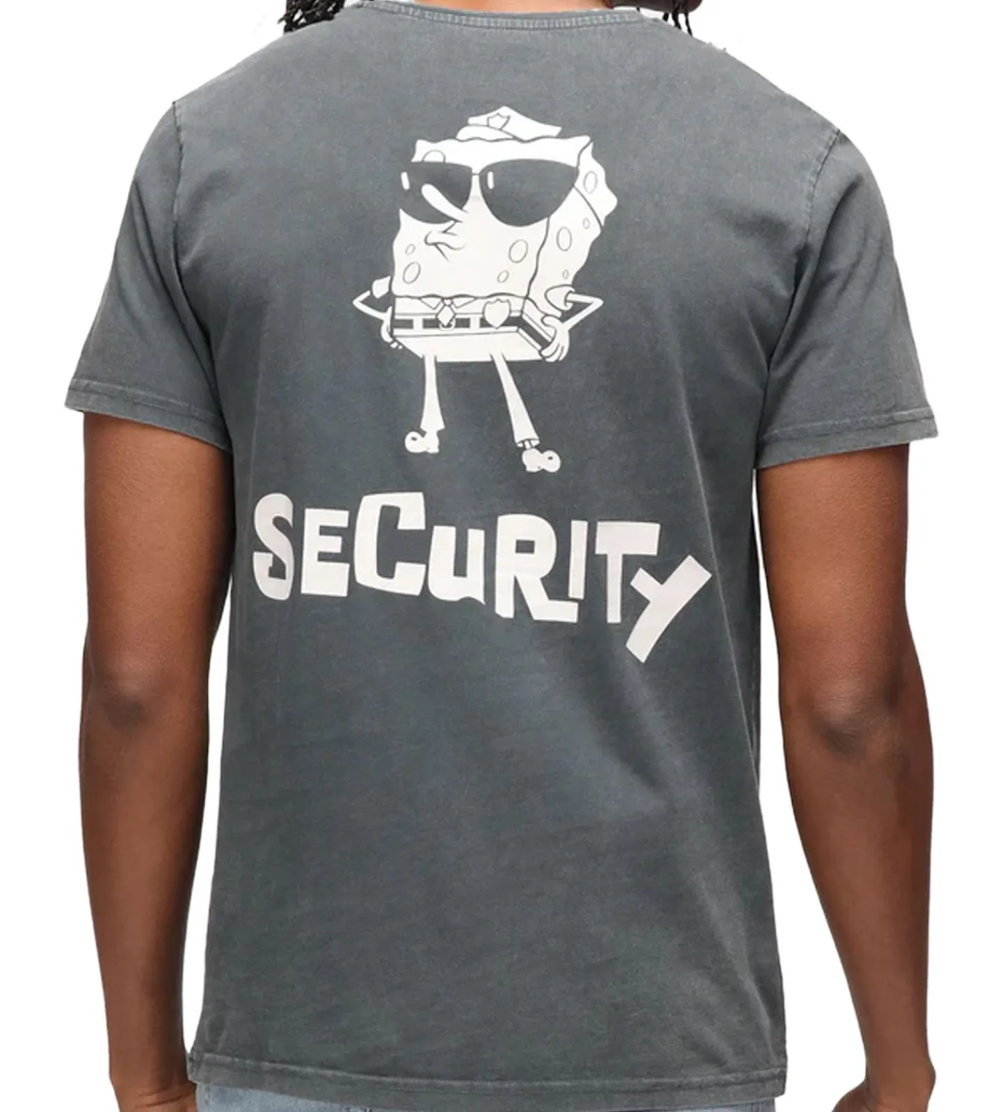 T-Shirts & Tank Tops*RE:COVERED X nickelodeon Herren T-Shirt SpongeBob Schwammkopf Design Baumwoll-Shirt Rundhals-Shirt MMVCM268 Grau