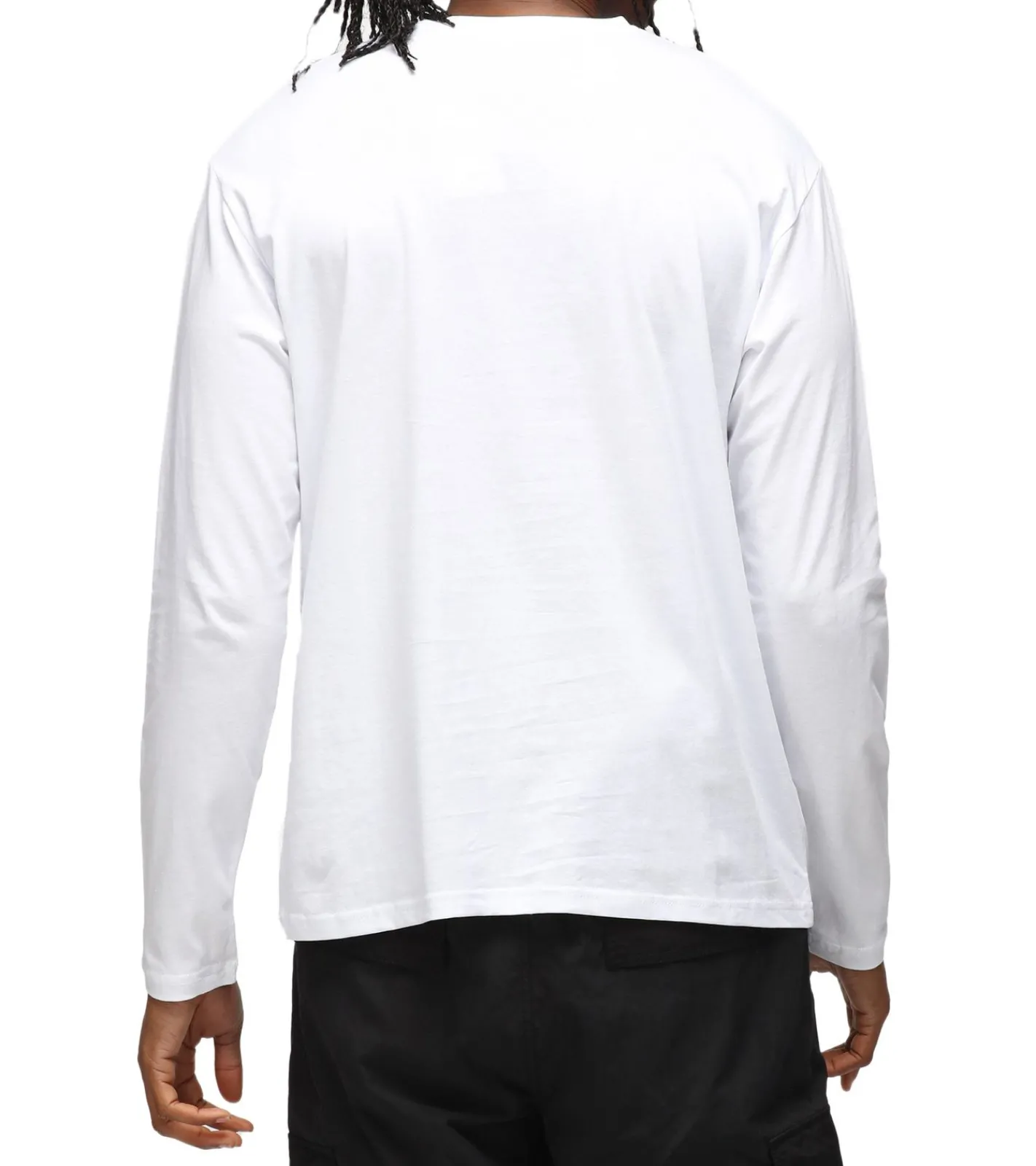 Pullover & Sweater*RE:COVERED X nickelodeon Herren Langarm-Shirt SpongeBob Schwammkopf Design Baumwoll-Pullover Rundhals-Shirt MMVCM272 Weiß