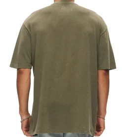 T-Shirts & Tank Tops*RE:COVERED X PUBLIC ENEMY Herren T-Shirt Baumwoll-Shirt mit großem Print Rundhals-Shirt RCBVD3836 Khaki
