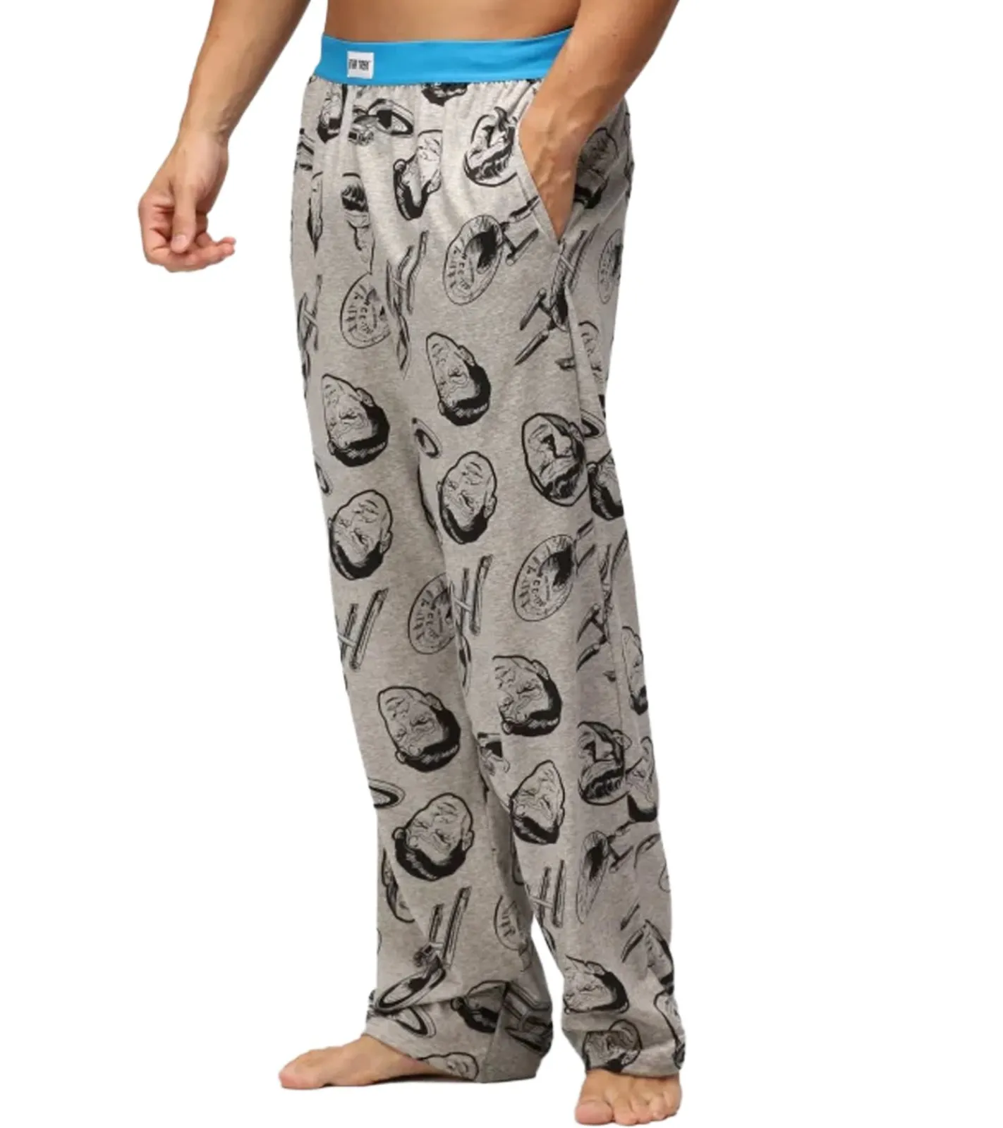 Nachtwäsche & Bademode*RE:COVERED X Star Trek Loungepants Herren Schlafanzug-Hose mit Star-Trek-Print Baumwolle Pyjama-Hose RCVCM652 Grau