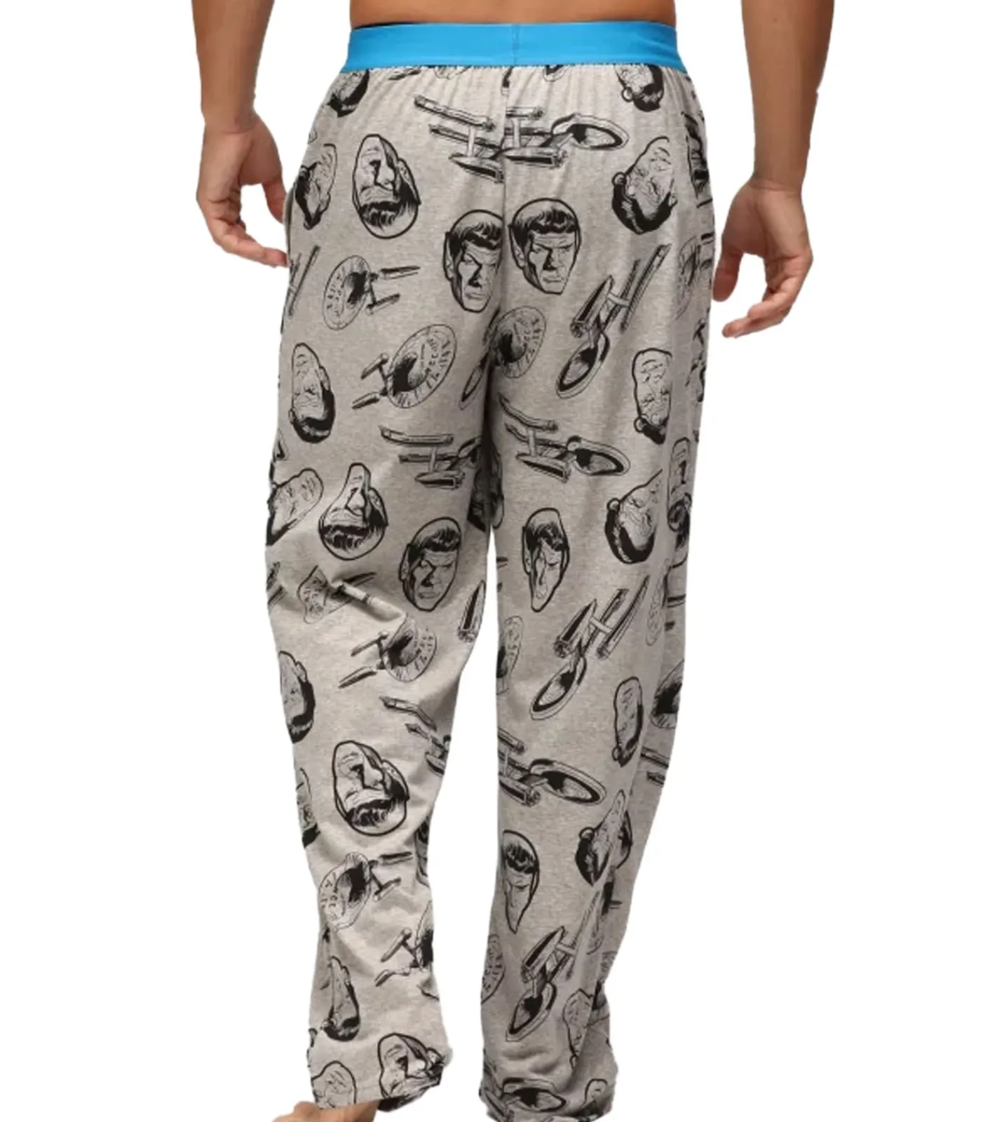 Nachtwäsche & Bademode*RE:COVERED X Star Trek Loungepants Herren Schlafanzug-Hose mit Star-Trek-Print Baumwolle Pyjama-Hose RCVCM652 Grau