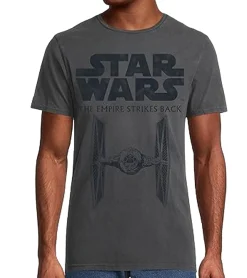 T-Shirts & Tank Tops*RE:COVERED X STAR WARS Herren T-Shirt mit Tie Fighter-Print Baumwoll-Shirt Kurzarm-Shirt PCSTW2040 Dunkel-Grau