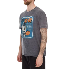 T-Shirts & Tank Tops*RE:COVERED X STAR WARS Herren T-Shirt mit R2D2-Print Baumwoll-Shirt Kurzarm-Shirt AKSTW2229 Dunkel-Grau