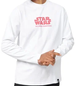 Pullover & Sweater*RE:COVERED X STAR WARS Herren Langarm-Shirt Das Imperium schlägt zurück Baumwoll-Shirt Longsleeve MMSTW2452 Weiß/Rot