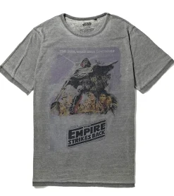T-Shirts & Tank Tops*RE:COVERED X STAR WARS Herren Baumwoll-Shirt Das Imperium schlägt zurück Print Alltags-Shirt Kurzarm-Shirt T-Shirt PCSTW1633 Grau