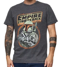 T-Shirts & Tank Tops*RE:COVERED X STAR WARS Herren T-Shirt Das Imperium schlägt zurück mit Baumwolle Kurzarm-Shirt MMSTW2337 Dunkel-Grau