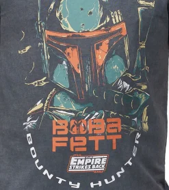 T-Shirts & Tank Tops*RE:COVERED X STAR WARS Herren T-Shirt mit großem Boba Fett Print Alltags-Shirt Baumwoll-Shirt Kurzarm-Shirt MMSTW2380 Grau