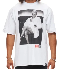 T-Shirts & Tank Tops*RE:COVERED X Studio Canal Herren T-Shirt BASIC INSTINCT Baumwoll-Shirt mit großem Print Rundhals-Shirt RCSTC113 Weiß