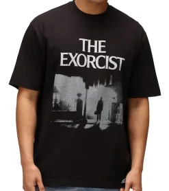 T-Shirts & Tank Tops*RE:COVERED X THE EXORCIST FILM Herren T-Shirt mit Foto-Print Baumwoll-Shirt Rundhals-Shirt RCWARN559 Schwarz