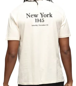 T-Shirts & Tank Tops*RE:COVERED X The Godfather Herren Baumwoll-Shirt mit großem Schriftzug-Print Kurzarm-Shirt MMVCM306 Beige