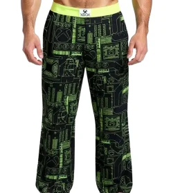 Nachtwäsche & Bademode*RE:COVERED X XBOX Series X Digital Loungepants Herren Schlafanzug-Hose stylische Pyjama-Hose RCXBX122 Schwarz/Grün