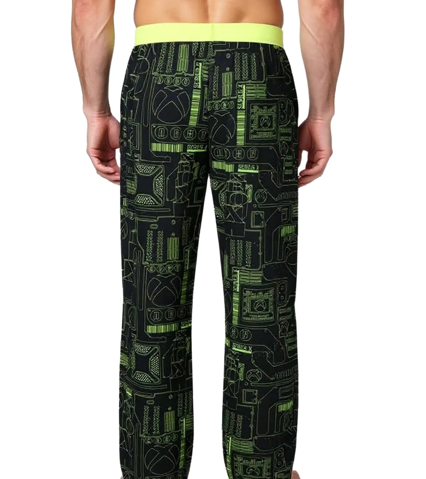 Nachtwäsche & Bademode*RE:COVERED X XBOX Series X Digital Loungepants Herren Schlafanzug-Hose stylische Pyjama-Hose RCXBX122 Schwarz/Grün