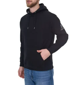 Pullover & Sweater*REDEFINED REBEL Clay Herren Baumwoll-Hoodie Kapuzen-Pullover Sweat-Pulli Langarm-Shirt 213212 Schwarz