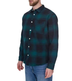 Hemden & Poloshirts*REDEFINED REBEL Herren Langarm-Hemd modisches Business-Shirt Baumwoll-Hemd im Karo-Muster Dunkelblau/Schwarz