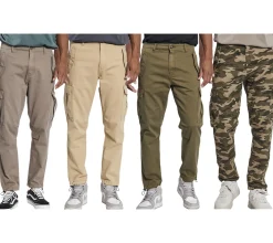 Jeans & Hosen*REDEFINED REBEL Jolan Herren Cargo-Hose im Utility-Look Anti Fit Baumwoll-Hose Ankle-Stil mit Tunnelzug am Beinende 226027 Camouflage, Braun, Beige, Grün