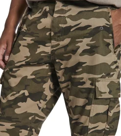Jeans & Hosen*REDEFINED REBEL Jolan Herren Cargo-Hose im Utility-Look Anti Fit Baumwoll-Hose Ankle-Hose mit Tunnelzug am Beinende 226027 Camouflage