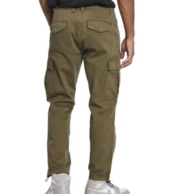 Jeans & Hosen*REDEFINED REBEL Jolan Herren Cargo-Hose im Utility-Look Anti Fit Baumwoll-Hose Ankle-Stil mit Tunnelzug am Beinende 226027 Oliv-Grün