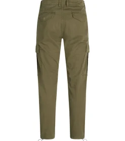 Jeans & Hosen*REDEFINED REBEL Jolan Herren Cargo-Hose im Utility-Look Anti Fit Baumwoll-Hose Ankle-Stil mit Tunnelzug am Beinende 226027 Oliv-Grün