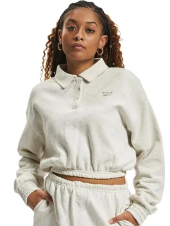 Sweater & Pullover*Reebok Cl Ae Ft Coverup Sweatshirt wolkenweiß meliert