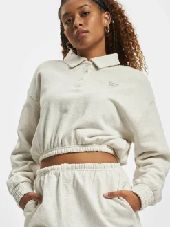 Sweater & Pullover*Reebok Cl Ae Ft Coverup Sweatshirt wolkenweiß meliert