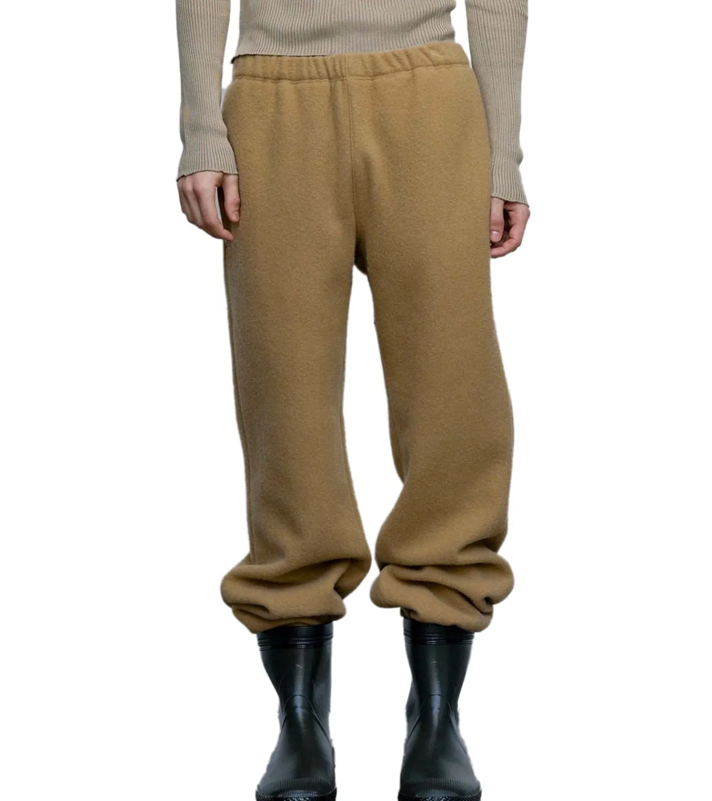 Jogginghosen & Fitnessmode*RIER Herren Fleece-Hose nachhaltige Freizeit-Jogger aus Wolle Homewear Beige