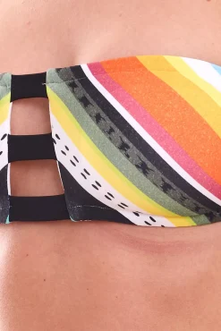 Wassersport|Bademode & Nachtwäsche*RIP CURL Beach Bazaar Damen Bikini-Oberteil mit Clip-Verschluss Bandeau-Bikini Bandeau-Top Bademode GSILC5 Bunt