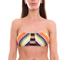 Wassersport|Bademode & Nachtwäsche*RIP CURL Beach Bazaar Damen mit Clip-Verschluss oder Bikini-Unterteil Bandeau-Bikini Bikini-Hose Bademode GSILC5 Bunt Bikini-Oberteil