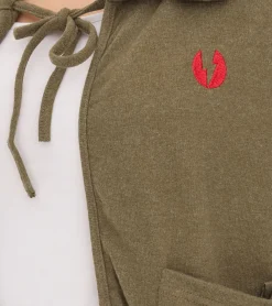 Mäntel & Jacken|Sweater & Pullover*ROCKUPY Damen Baumwoll-Cardigan Bolero-Jacke Langarm-Strickjacke mit Taschen 330643 Khaki