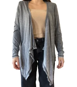 Sweater & Pullover*ROCKUPY Damen Baumwoll-Cardigan stylischer Cardigan Langarm Shirt 317071 Grau