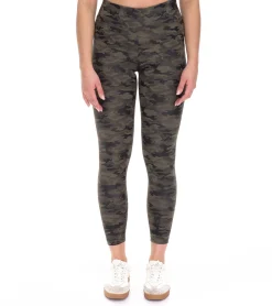 Sportunterbekleidung|Fitnessmode & Jogginghosen*ROCKUPY Damen Leggings modische Fitness-Hose im Camouflage-Look Workout-Hose 393230 Grün/Schwarz