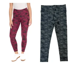 Sportunterbekleidung|Fitnessmode & Jogginghosen*ROCKUPY Damen Leggings modische Fitness-Hose im Camouflage-Look Workout-Hose 393230 Lila oder Grün