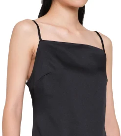 Kleider*ROCKUPY Damen Midi-Kleid Sommer-Kleid mit Rückenausschnitt und Kasten-Ausschnitt Urlaubs-Kleid RPW20-041002 Schwarz