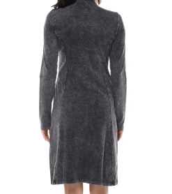 Kleider*ROCKUPY Damen Mini-Kleid mit durchgängigen Reißverschluss Sommer-Kleid Baumwoll-Kleid 725423 Grau