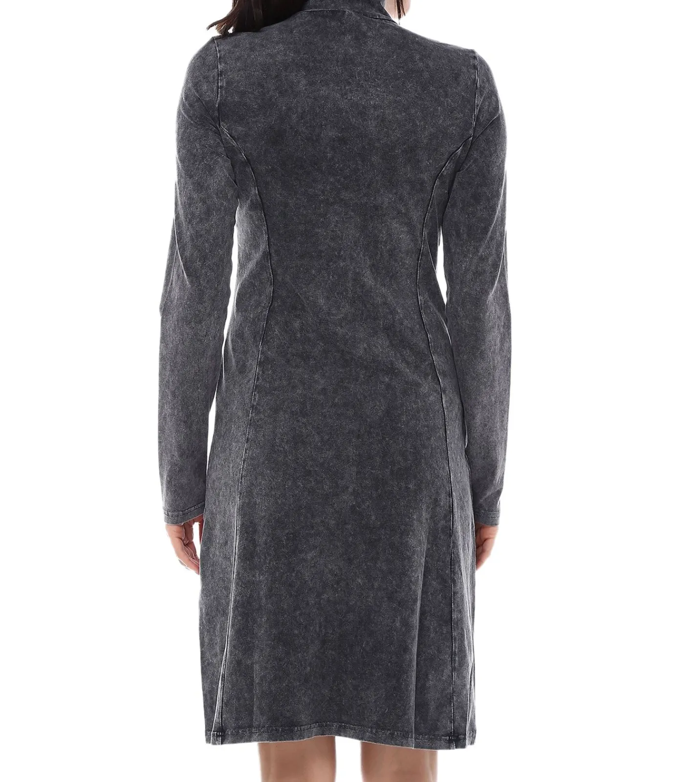 Kleider*ROCKUPY Damen Mini-Kleid mit durchgängigen Reißverschluss Sommer-Kleid Baumwoll-Kleid 725423 Grau