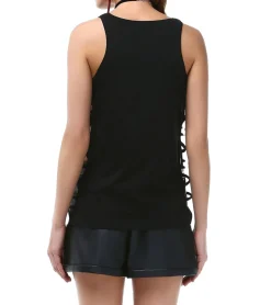 Tops & T-Shirts*ROCKUPY Damen Tank-Top mit oder mit Frauen Baumwoll-Shirt Sommer-Shirt Schwarz/Weiß Totenkopf-Print