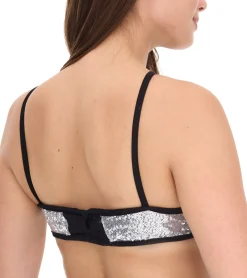 Tops & T-Shirts*ROCKUPY Damen Tank-Top mit glitzerndem BH Sommer-Shirt Rundhals-Top W100102018 Schwarz