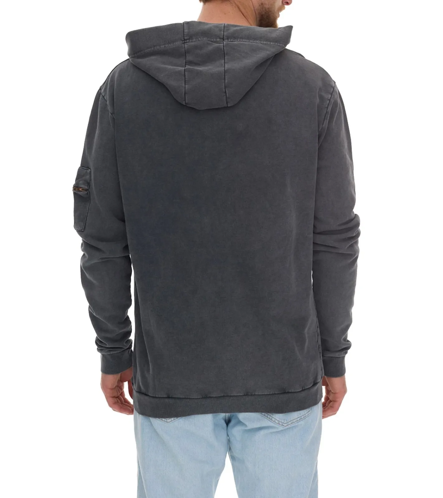 Pullover & Sweater*ROCKUPY Herren Hoodie Baumwoll-Pullover mit Arm-Tasche Alltags-Sweater 393617 Anthrazit