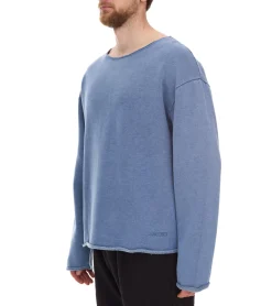 Pullover & Sweater*ROCKUPY Herren Sweatshirt Baumwoll-Pullover stylischer Rundhals-Pulli 40301 Blau