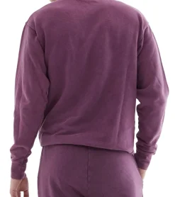 Pullover & Sweater*ROCKUPY Herren Sweatshirt Baumwoll-Pullover mit Logo-Stickerei Rundhals-Pulli UNI-400201 Mauve/Lila