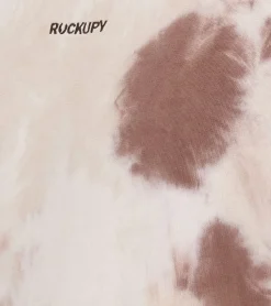 Pullover & Sweater*ROCKUPY Herren Sweatshirt Baumwoll-Pullover mit Logo-Stickerei im batik Look Rundhals-Pulli UNI-400200 Creme-Braun