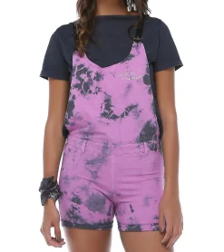 Jumpsuits|Tops & T-Shirts*ROCKUPY Jumpsuit mit T-Shirt Overall figurbetonter Damen Einteiler mit Batik-Optik W.100132018 Pink/Schwarz