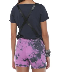 Jumpsuits|Tops & T-Shirts*ROCKUPY Jumpsuit mit T-Shirt Overall figurbetonter Damen Einteiler mit Batik-Optik W.100132018 Pink/Schwarz