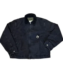 Jacken & Mäntel*ROUGH. Herren Jeans-Jacke mit Reißverschluss Übergangs-Jacke Herbst-Jacke Schwarz