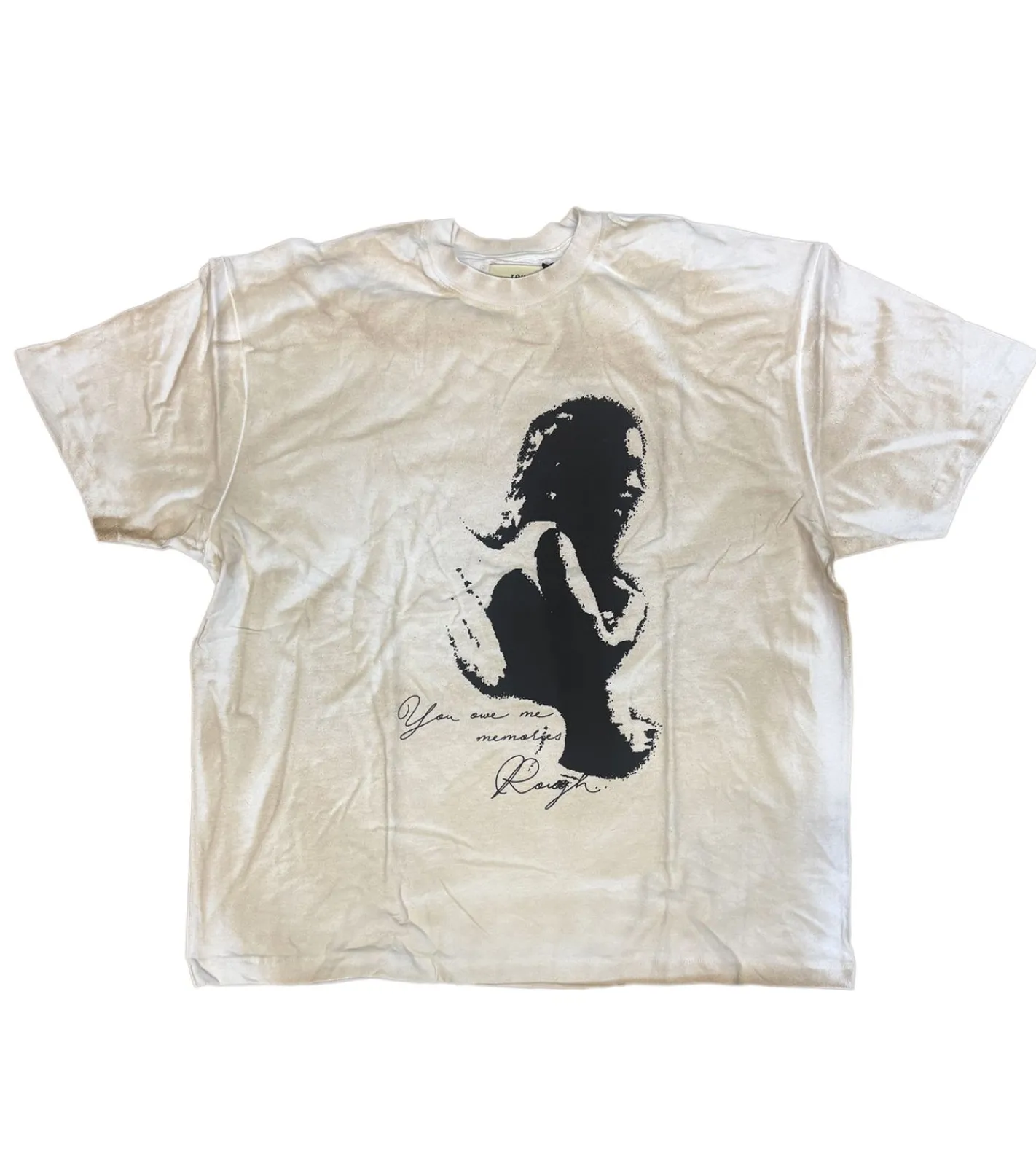 T-Shirts & Tank Tops*ROUGH. Herren T-Shirt Kurzarm-Shirt stylisches Baumwoll-Shirt Alltags-Shirt Weiß/Beige