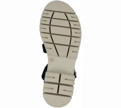 Zehentrenner & Sandalen*Sansibar Damen Sandalette Echtleder-Sandalen im Gladiator-Stil mit Nieten 1096420 Schwarz