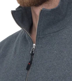 Pullover & Sweater*SANTINO Alex Herren schlichter Troyer-Pullover Herbst-Pulli mit Baumwollanteil Freizeit-Pullover Dunkelgrau